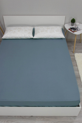 Простыня на резинке Деним 180х200  бязь 120гр/м Текстильная коллекция деним